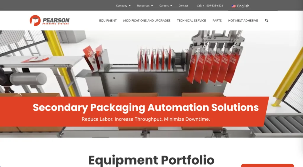 Pearson Packaging Systems' website