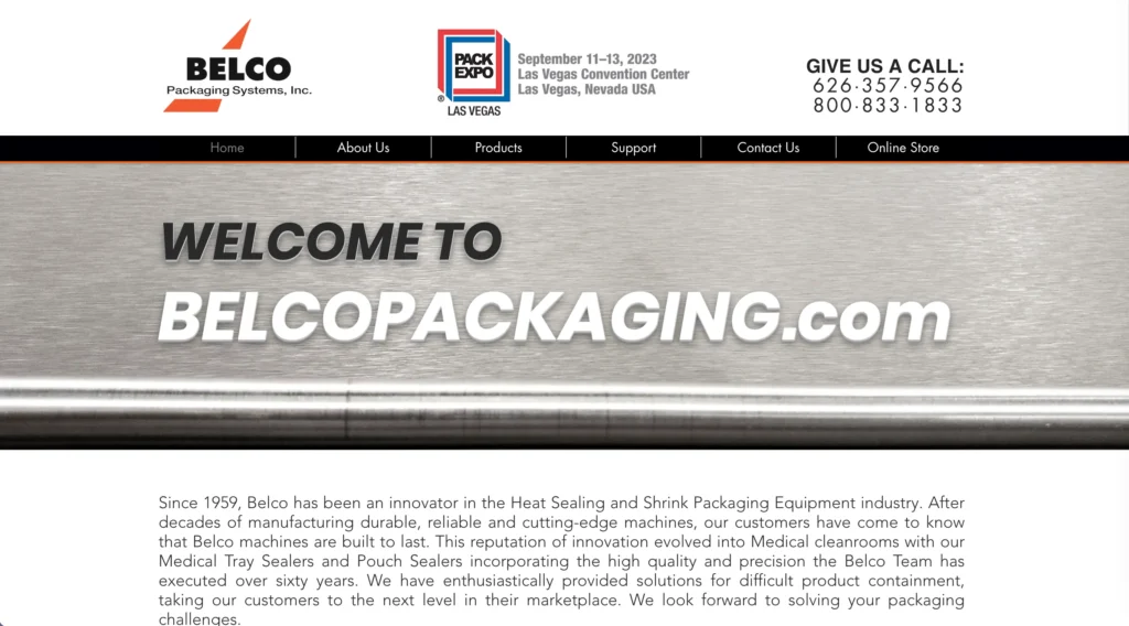 Belco Packaging website