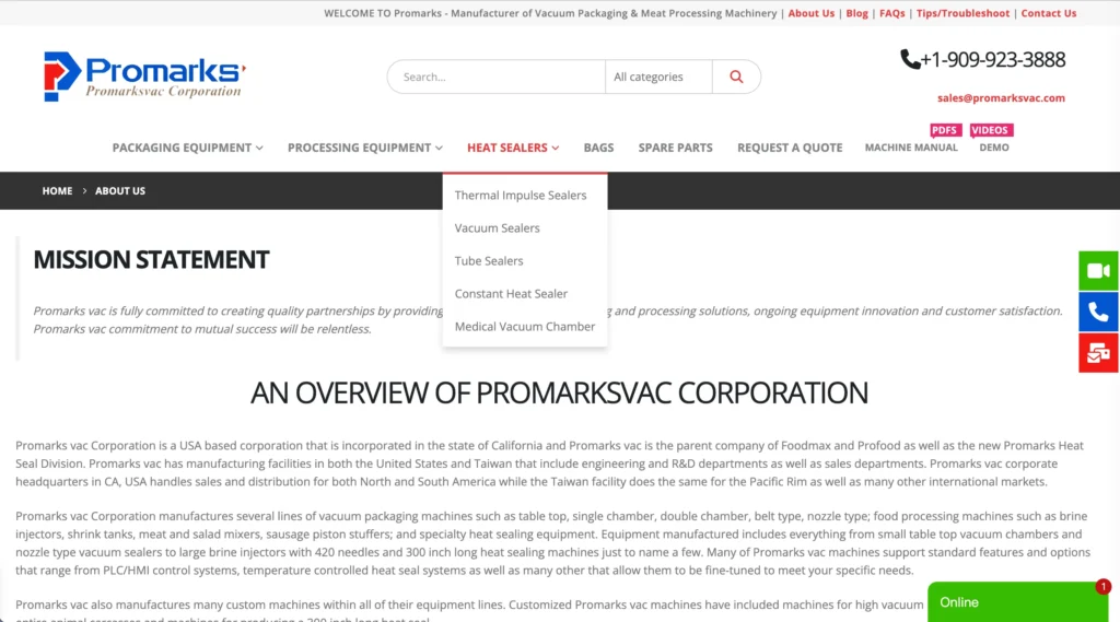 Promarks Inc. website